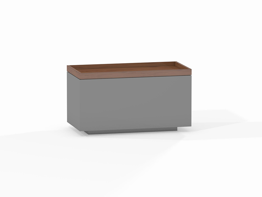 T.! MDF grau, Nussbaum – 100 x 50 cm