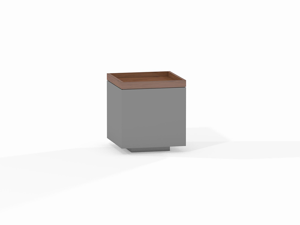 T.! MDF grau, Nussbaum – 50 x 50 cm